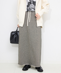 SLOBE IENA | IRONING/アイロニング グリッタースウェットロングスカート 01IR0134ISLV(スカート)