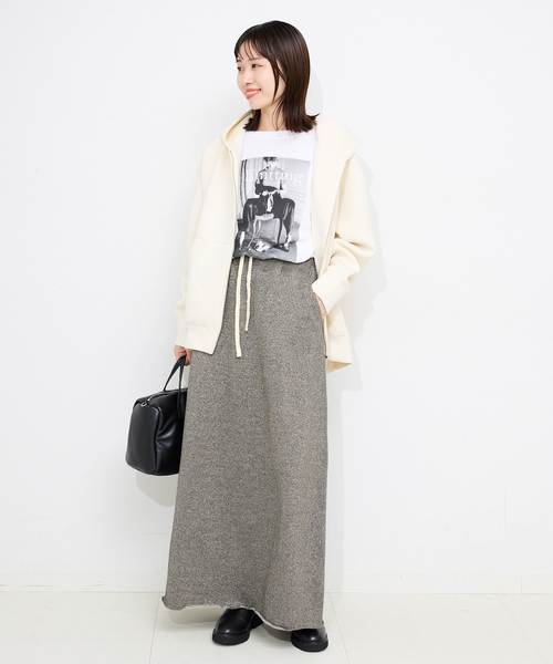 SLOBE IENA（スローブイエナ）の「IRONING/アイロニング グリッタースウェットロングスカート 01IR0134ISLV（スカート・レディース・ライトグレー/チャコールグレー・FREE）」の21枚目の写真