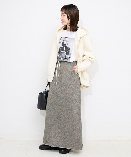 SLOBE IENA（スローブイエナ）の「IRONING/アイロニング グリッタースウェットロングスカート 01IR0134ISLV（スカート・レディース・ライトグレー/チャコールグレー・FREE）」の22枚目の写真