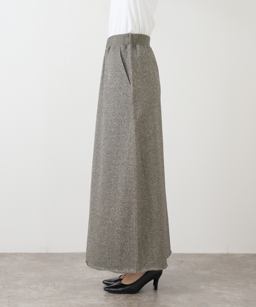 SLOBE IENA（スローブイエナ）の「IRONING/アイロニング グリッタースウェットロングスカート 01IR0134ISLV（スカート・レディース・ライトグレー/チャコールグレー・FREE）」の6枚目の写真