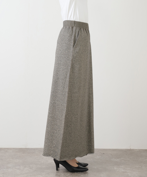 SLOBE IENA（スローブイエナ）の「IRONING/アイロニング グリッタースウェットロングスカート 01IR0134ISLV（スカート・レディース・ライトグレー/チャコールグレー・FREE）」の8枚目の写真