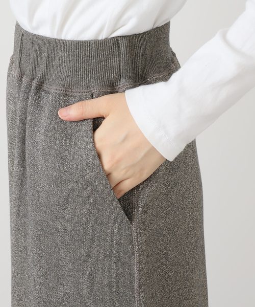 SLOBE IENA（スローブイエナ）の「IRONING/アイロニング グリッタースウェットロングスカート 01IR0134ISLV（スカート・レディース・ライトグレー/チャコールグレー・FREE）」の9枚目の写真