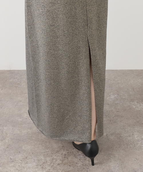 SLOBE IENA（スローブイエナ）の「IRONING/アイロニング グリッタースウェットロングスカート 01IR0134ISLV（スカート・レディース・ライトグレー/チャコールグレー・FREE）」の11枚目の写真