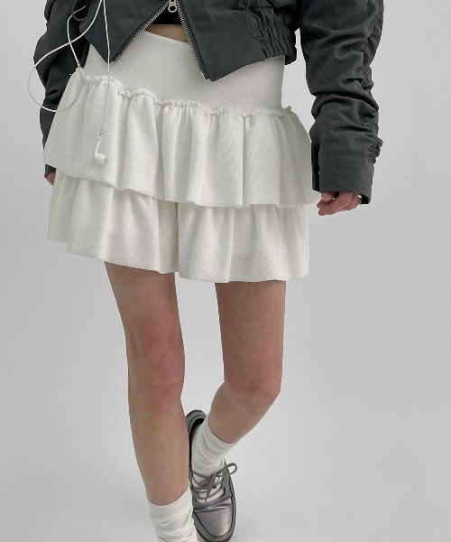 BLACKUP（ブラックアップ）の「[MADE] コカカンカンスカートパンツ（スカート・レディース・ホワイト/チャコール/クリーム/ブラック・ONESIZE）」の2枚目の写真