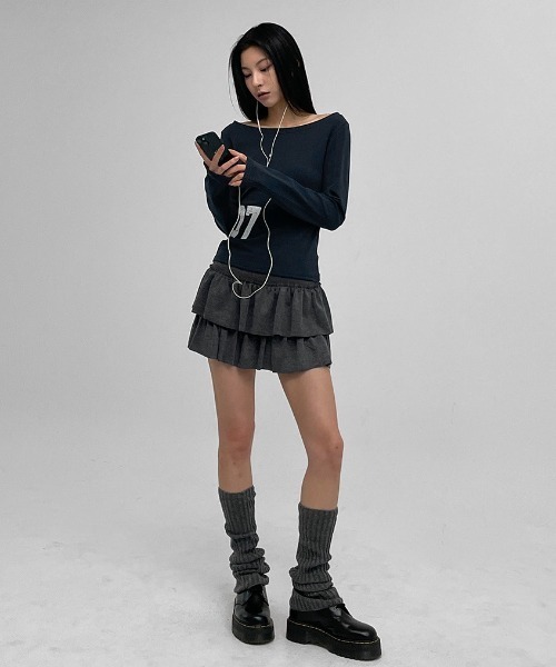 BLACKUP（ブラックアップ）の「[MADE] コカカンカンスカートパンツ（スカート・レディース・ホワイト/チャコール/クリーム/ブラック・ONESIZE）」の5枚目の写真