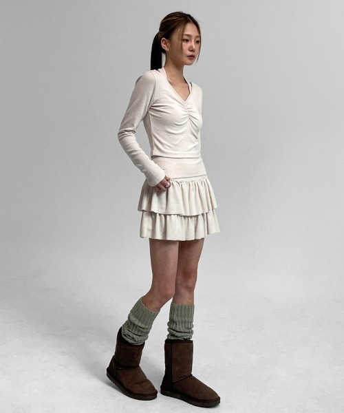 BLACKUP（ブラックアップ）の「[MADE] コカカンカンスカートパンツ（スカート・レディース・ホワイト/チャコール/クリーム/ブラック・ONESIZE）」の18枚目の写真