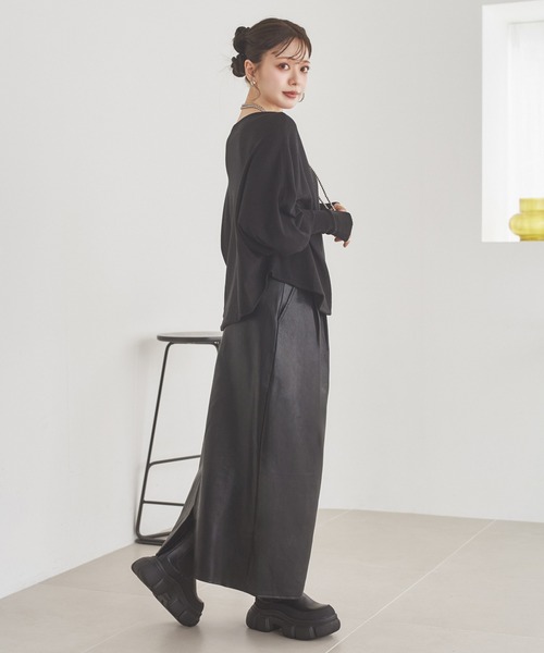 LAULEN(ローレン)の「dolman sleeve knit /ドルマンスリーブニット(ニット/セーター・レディース・ブラック/チャコールグレー・FREE)」の8枚目の写真