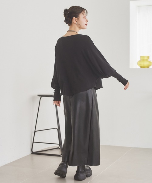 LAULEN(ローレン)の「dolman sleeve knit /ドルマンスリーブニット(ニット/セーター・レディース・ブラック/チャコールグレー・FREE)」の10枚目の写真