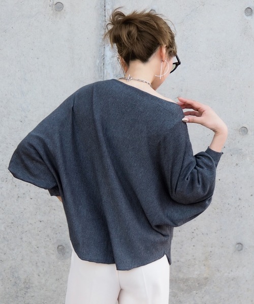 LAULEN(ローレン)の「dolman sleeve knit /ドルマンスリーブニット(ニット/セーター・レディース・ブラック/チャコールグレー・FREE)」の12枚目の写真