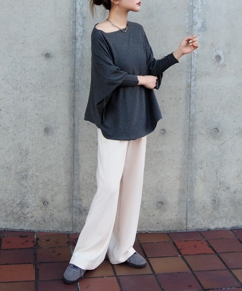 LAULEN(ローレン)の「dolman sleeve knit /ドルマンスリーブニット(ニット/セーター・レディース・ブラック/チャコールグレー・FREE)」の13枚目の写真