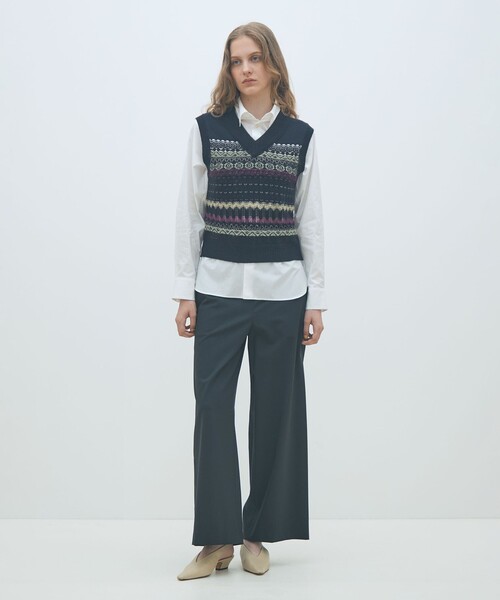 MACPHEE(マカフィー)の「ポリエステルウールストレッチ フレアパンツ(その他パンツ・レディース・ネイビー/ベージュ/テラコッタ/ブルー・36/34/32)」の15枚目の写真