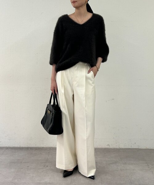 LOUNGEDRESS（ラウンジドレス）の「ストレートタックパンツ（その他パンツ・レディース・ブラック/オフホワイト/グレー・MEDIUM/SMALL/LARGE）」の19枚目の写真