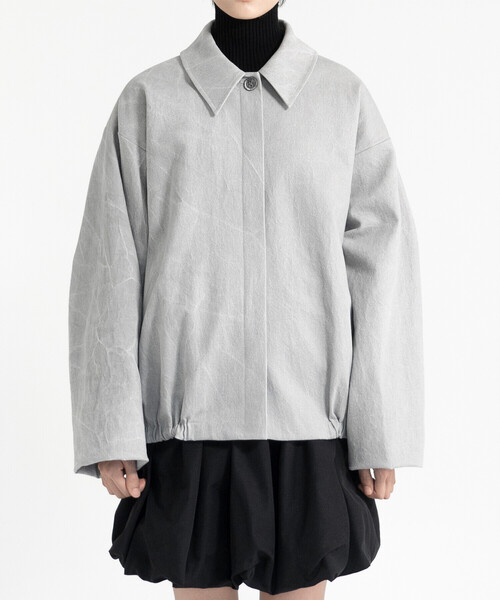 Bshop（ビショップ）の「eunoia | バックシャーリング ショートジャケット WOMEN（その他アウター・レディース・グレー・ONE）」の12枚目の写真