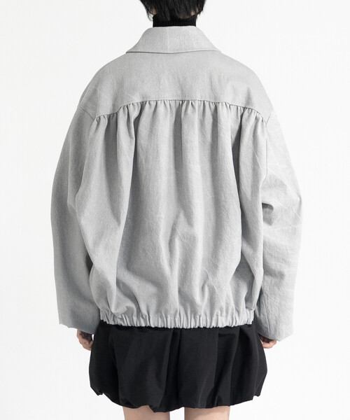 Bshop（ビショップ）の「eunoia | バックシャーリング ショートジャケット WOMEN（その他アウター・レディース・グレー・ONE）」の13枚目の写真