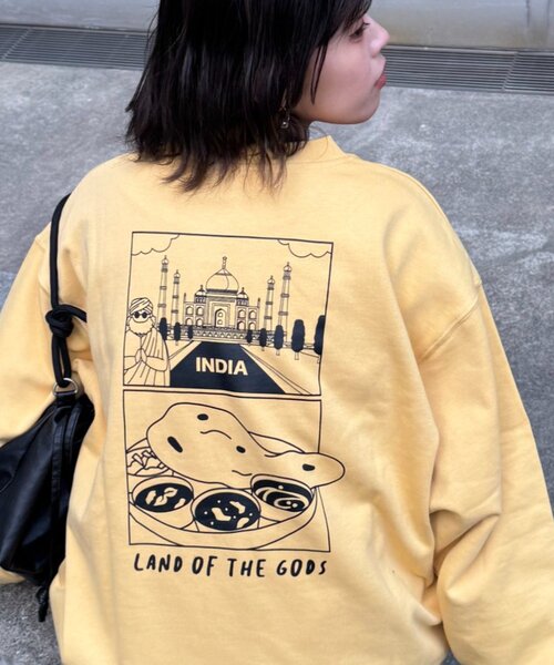 CIAOPANIC TYPY(チャオパニックティピー)の「男女兼用/ojisanワンポイント刺繍裏毛スウェットクルー(スウェット・レディース・ネイビー/ライトグレー/チャコールグレー/グリーン/グレー/ダークグレー/イエロー/ダークブルー・MEDIUM/LARGE)」の8枚目の写真