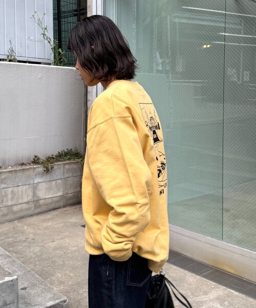 CIAOPANIC TYPY(チャオパニックティピー)の「男女兼用/ojisanワンポイント刺繍裏毛スウェットクルー(スウェット・レディース・ネイビー/ライトグレー/チャコールグレー/グリーン/グレー/ダークグレー/イエロー/ダークブルー・MEDIUM/LARGE)」の13枚目の写真