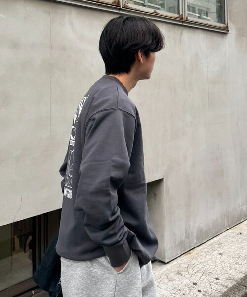 CIAOPANIC TYPY(チャオパニックティピー)の「男女兼用/ojisanワンポイント刺繍裏毛スウェットクルー(スウェット・レディース・ネイビー/ライトグレー/チャコールグレー/グリーン/グレー/ダークグレー/イエロー/ダークブルー・MEDIUM/LARGE)」の20枚目の写真