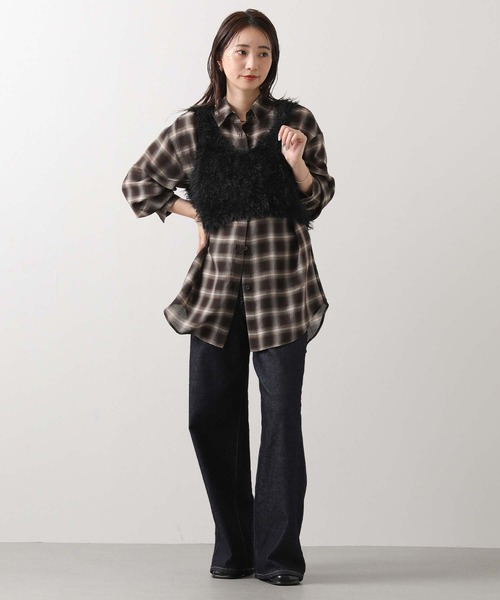 CLOCHE（クロシェ）の「グレンチェックオーバーシャツ（シャツ/ブラウス・レディース・ブラウン系・FREE）」の20枚目の写真