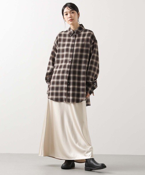 CLOCHE（クロシェ）の「グレンチェックオーバーシャツ（シャツ/ブラウス・レディース・ブラウン系・FREE）」の5枚目の写真