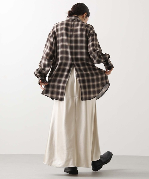 CLOCHE（クロシェ）の「グレンチェックオーバーシャツ（シャツ/ブラウス・レディース・ブラウン系・FREE）」の7枚目の写真