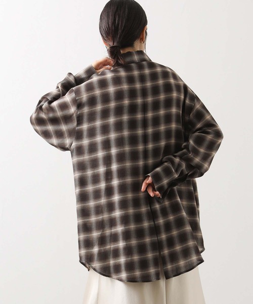 CLOCHE（クロシェ）の「グレンチェックオーバーシャツ（シャツ/ブラウス・レディース・ブラウン系・FREE）」の12枚目の写真