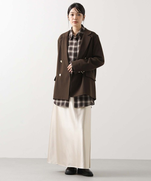 CLOCHE（クロシェ）の「グレンチェックオーバーシャツ（シャツ/ブラウス・レディース・ブラウン系・FREE）」の15枚目の写真