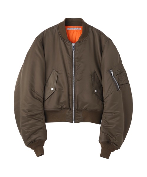 JOHN LAWRENCE SULLIVAN（ジョンローレンスサリバン）の「NYLON MASSIVE ROUNDED SLEEVE BOMBER JACKET（MA-1・メンズ・ブラック/カーキ/ボルドー・46/48/44）」の2枚目の写真