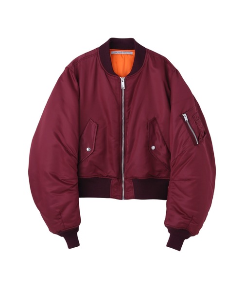 JOHN LAWRENCE SULLIVAN（ジョンローレンスサリバン）の「NYLON MASSIVE ROUNDED SLEEVE BOMBER JACKET（MA-1・メンズ・ブラック/カーキ/ボルドー・46/48/44）」の3枚目の写真