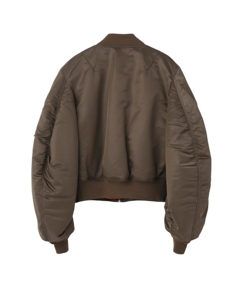JOHN LAWRENCE SULLIVAN（ジョンローレンスサリバン）の「NYLON MASSIVE ROUNDED SLEEVE BOMBER JACKET（MA-1・メンズ・ブラック/カーキ/ボルドー・46/48/44）」の6枚目の写真