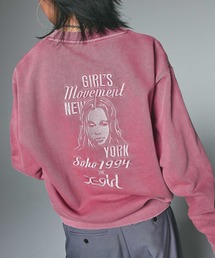 X-GIRL ネイビー ピンク コート M X-girl（エックスガール）の「VELOUR HALF ZIP TOP（パーカー