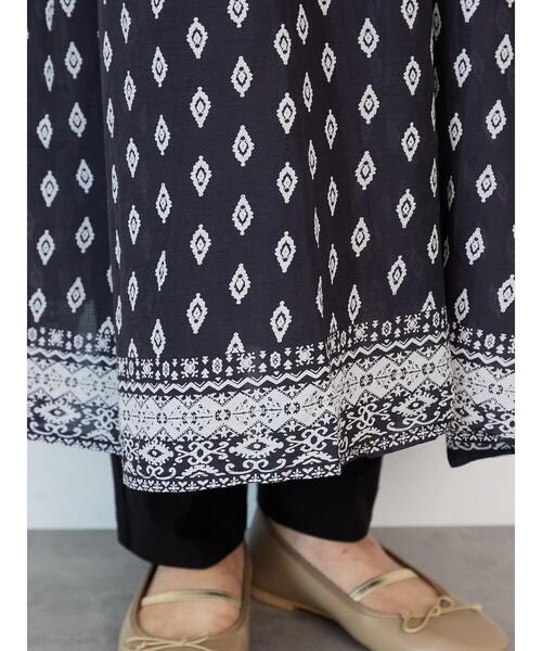 Lugnoncure（ルノンキュール）の「【INDIA made】無地/柄アソート前開きワンピース（ワンピース・レディース・ブラック/チャコールグレー/ネイビー・F）」の9枚目の写真