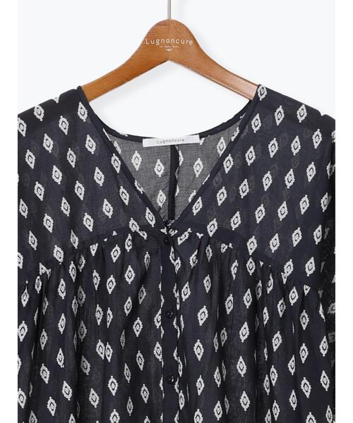 Lugnoncure（ルノンキュール）の「【INDIA made】無地/柄アソート前開きワンピース（ワンピース・レディース・ブラック/チャコールグレー/ネイビー・F）」の15枚目の写真