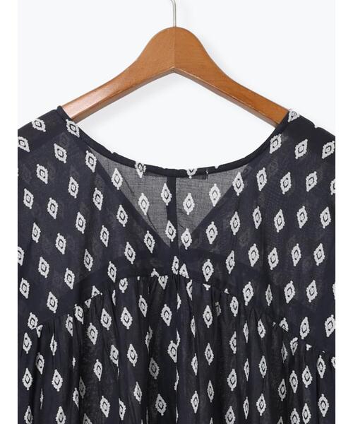 Lugnoncure（ルノンキュール）の「【INDIA made】無地/柄アソート前開きワンピース（ワンピース・レディース・ブラック/チャコールグレー/ネイビー・F）」の12枚目の写真