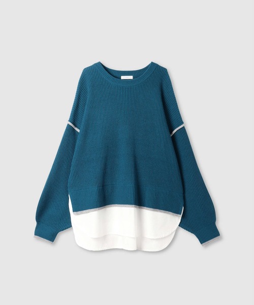 NAVY(ネイビー)の「nAvy 時短レイヤード風クルーネックニット(ニット/セーター・レディース・ブルーグリーン/チャコールグレー/杢グレー/マスタード・FREE)」の22枚目の写真