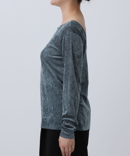 LEPSIM(レプシィム)の「《オフィスライン》シアーベロア2WAY長袖プルオーバー 587915(Tシャツ/カットソー・レディース・ブルー/ブラック/アイボリー・FREE)」の18枚目の写真