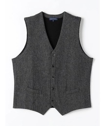 Perfect Suit FActory | TRANS CONTINENTS　クラシカル布帛ニットジレ　ブラウン/グレー/グレー/ネイビー(ベスト)
