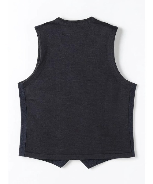 Perfect Suit FActory（パーフェクトスーツファクトリー）の「TRANS CONTINENTS　クラシカル布帛ニットジレ　ブラウン/グレー/グレー/ネイビー（ベスト・メンズ・チャコールグレー/ネイビー/ダークブラウン/ライトグレー・L/LL/M）」の6枚目の写真