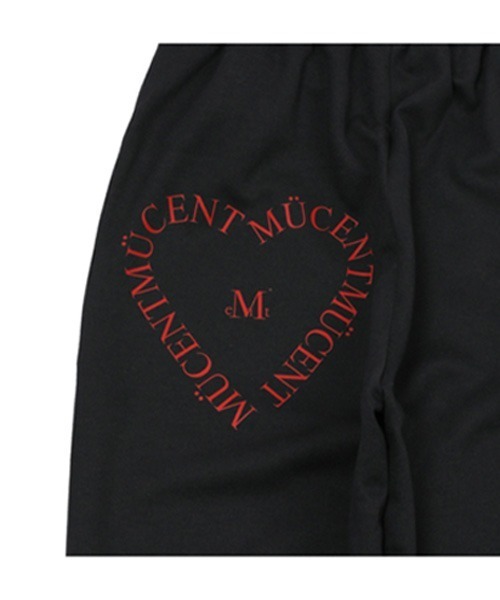 MUCENT（ムセント）の「SIGNATURE HEART LETTERING BACK LOGO SWEAT PANTS（スウェットパンツ・レディース・ブラック/グレー・2L/2S/1L）」の6枚目の写真