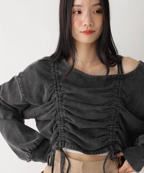 Heather(ヘザー)の「ドロスト裏毛スウェット 598382(スウェット・レディース・杢グレー/グレー系その他/スミクロ・FREE)」の19枚目の写真