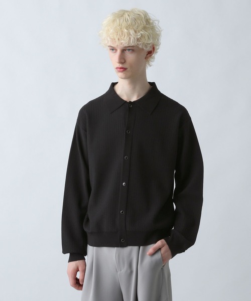 HARE(ハレ)の「パールボタンコンパクトニットシャツ(HARE)(ニット/セーター・メンズ・ブラウン/ホワイト/ブラック・SMALL/MEDIUM)」の2枚目の写真