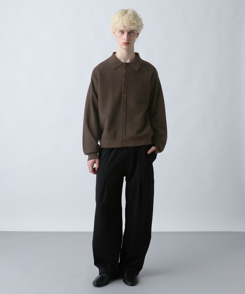 HARE(ハレ)の「パールボタンコンパクトニットシャツ(HARE)(ニット/セーター・メンズ・ブラウン/ホワイト/ブラック・SMALL/MEDIUM)」の7枚目の写真