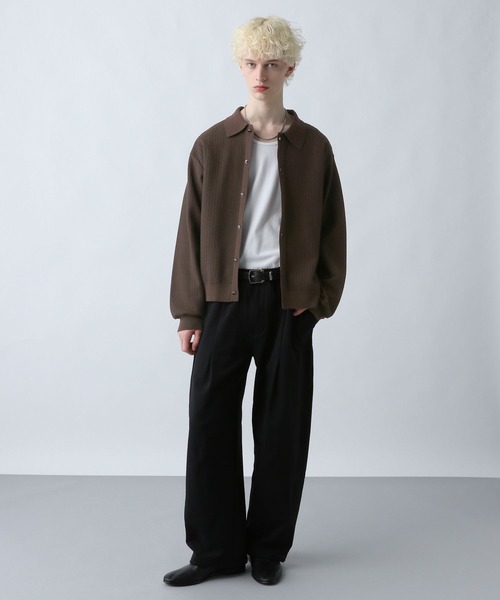 HARE(ハレ)の「パールボタンコンパクトニットシャツ(HARE)(ニット/セーター・メンズ・ブラウン/ホワイト/ブラック・SMALL/MEDIUM)」の8枚目の写真