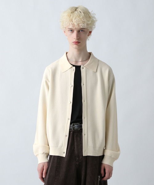 HARE(ハレ)の「パールボタンコンパクトニットシャツ(HARE)(ニット/セーター・メンズ・ブラウン/ホワイト/ブラック・SMALL/MEDIUM)」の11枚目の写真