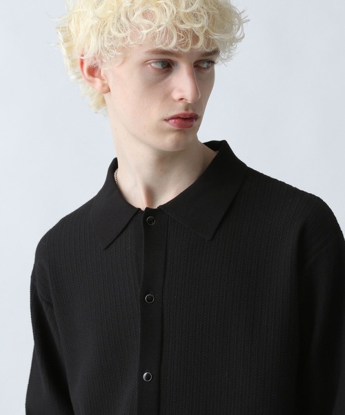 HARE(ハレ)の「パールボタンコンパクトニットシャツ(HARE)(ニット/セーター・メンズ・ブラウン/ホワイト/ブラック・SMALL/MEDIUM)」の13枚目の写真