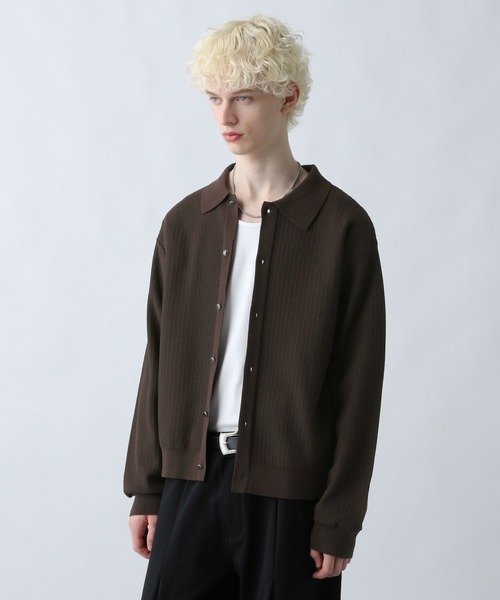 HARE(ハレ)の「パールボタンコンパクトニットシャツ(HARE)(ニット/セーター・メンズ・ブラウン/ホワイト/ブラック・SMALL/MEDIUM)」の15枚目の写真