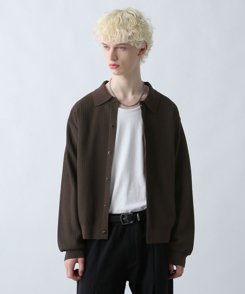 HARE(ハレ)の「パールボタンコンパクトニットシャツ(HARE)(ニット/セーター・メンズ・ブラウン/ホワイト/ブラック・SMALL/MEDIUM)」の16枚目の写真