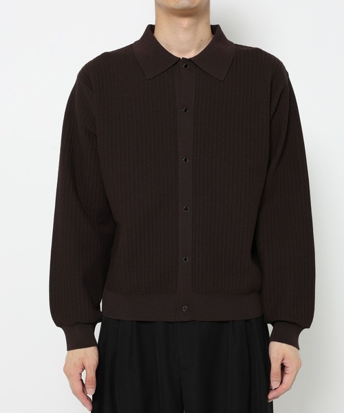 HARE(ハレ)の「パールボタンコンパクトニットシャツ(HARE)(ニット/セーター・メンズ・ブラウン/ホワイト/ブラック・SMALL/MEDIUM)」の17枚目の写真