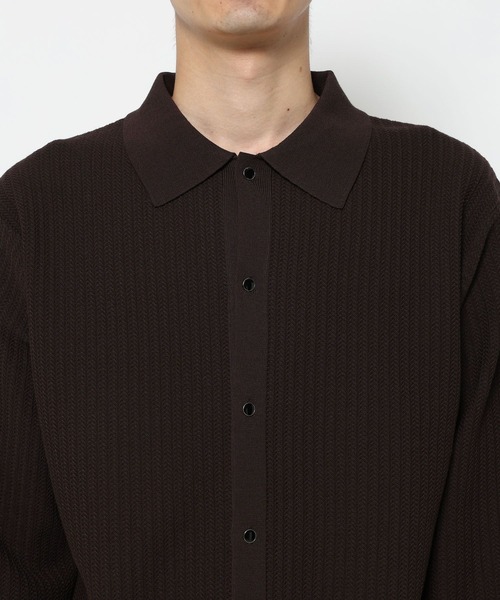 HARE(ハレ)の「パールボタンコンパクトニットシャツ(HARE)(ニット/セーター・メンズ・ブラウン/ホワイト/ブラック・SMALL/MEDIUM)」の20枚目の写真