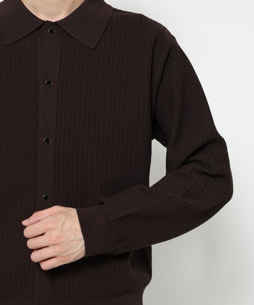 HARE(ハレ)の「パールボタンコンパクトニットシャツ(HARE)(ニット/セーター・メンズ・ブラウン/ホワイト/ブラック・SMALL/MEDIUM)」の21枚目の写真