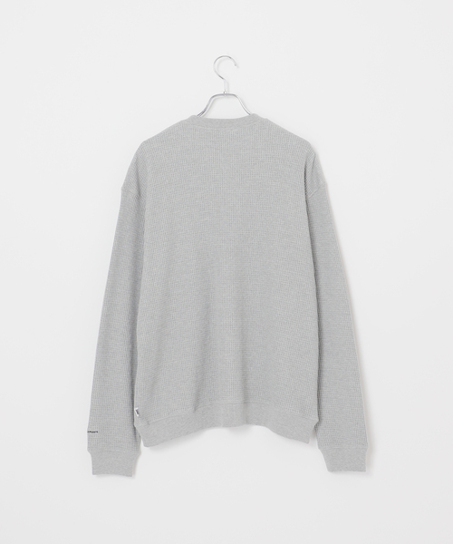 B.C STOCK（ベーセーストック）の「【ANTS & ELEPHANTS】ジップ ワッフルヘンリーネックスウェット（スウェット・メンズ・ホワイト/ライトグレー/グレー・MEDIUM/LARGE）」の17枚目の写真